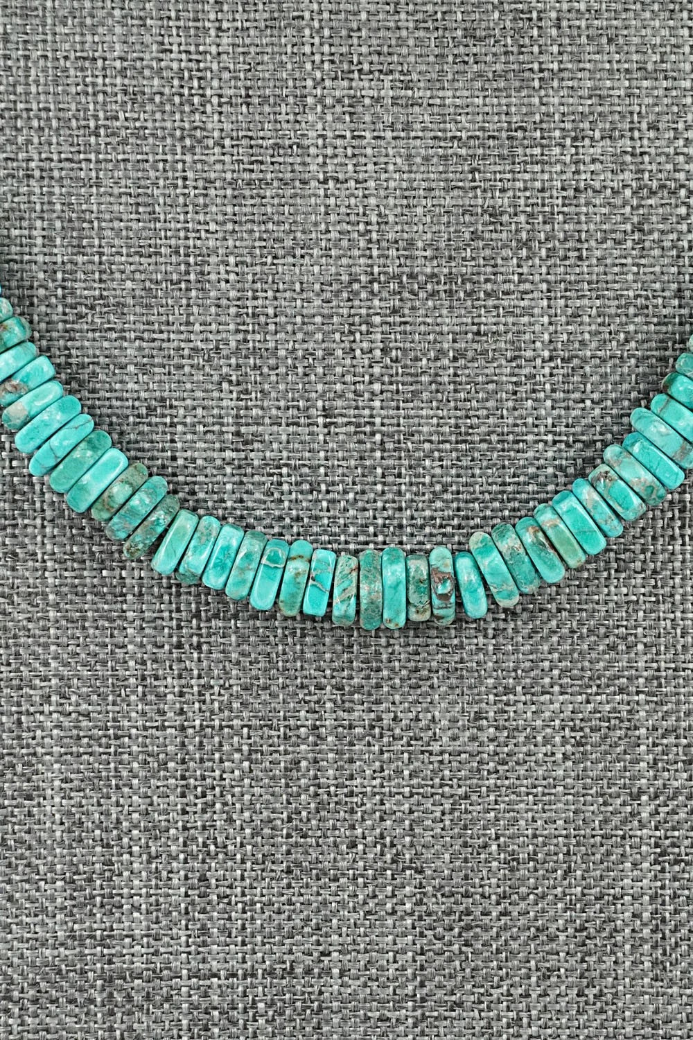Turquoise & Sterling Silver Necklace 18" - Doreen Jake