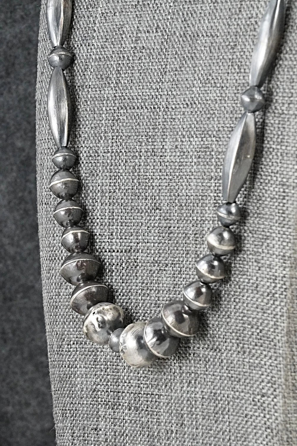 Sterling Silver Navajo Pearl Necklace 26" - Vintage