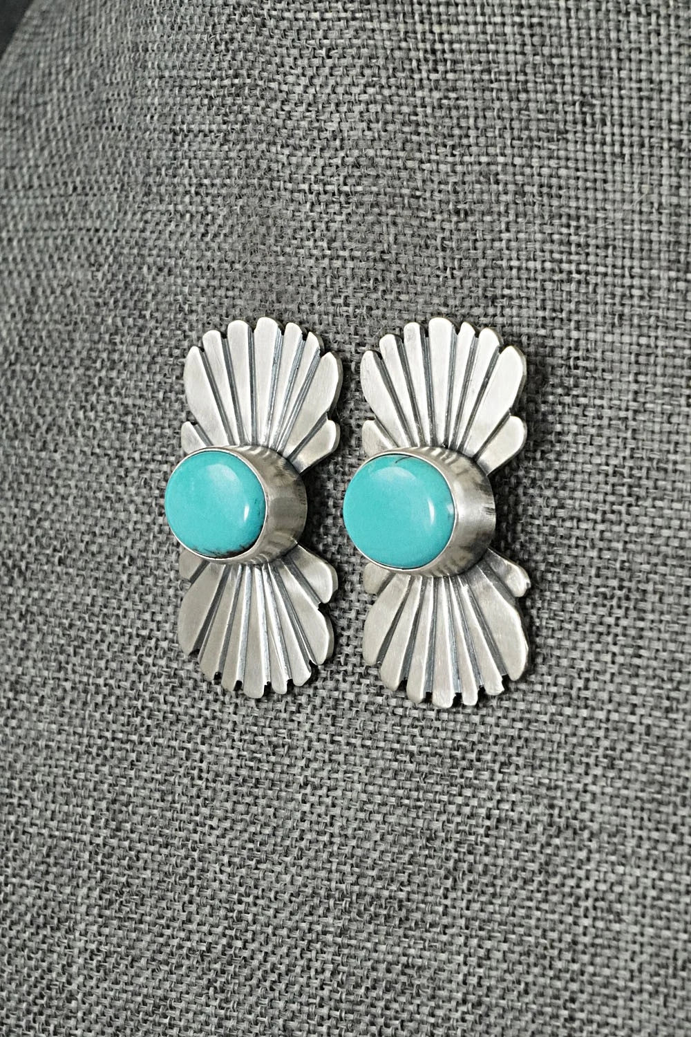 Turquoise & Sterling Silver Earrings - Mark Yazzie