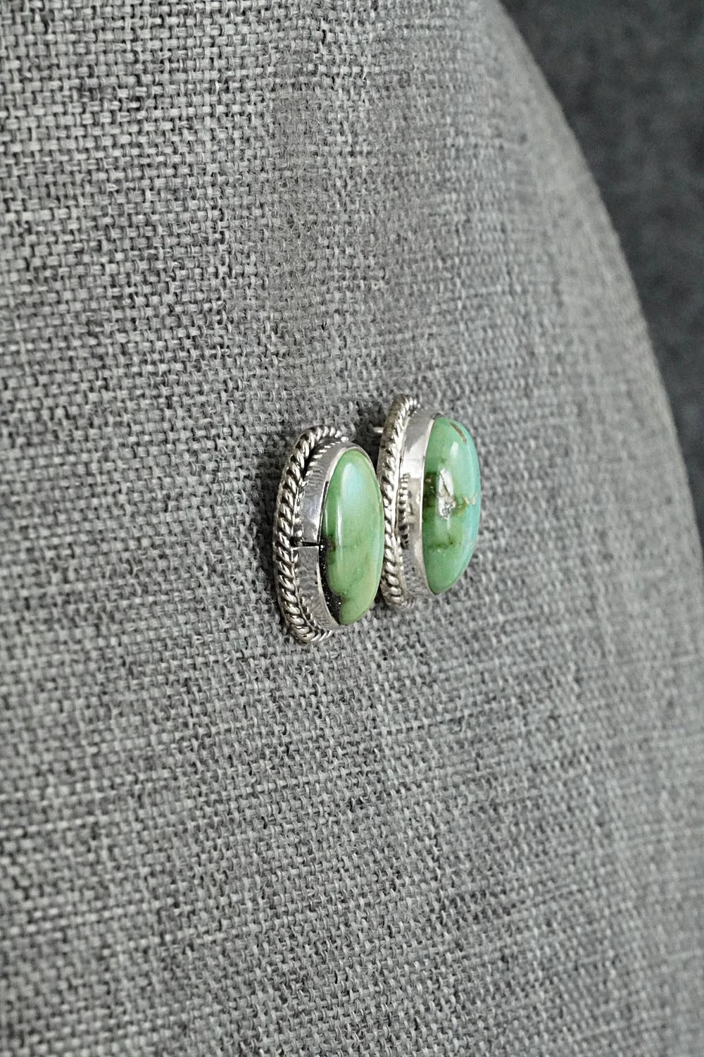Turquoise & Sterling Silver Earrings - Eugene Gruber