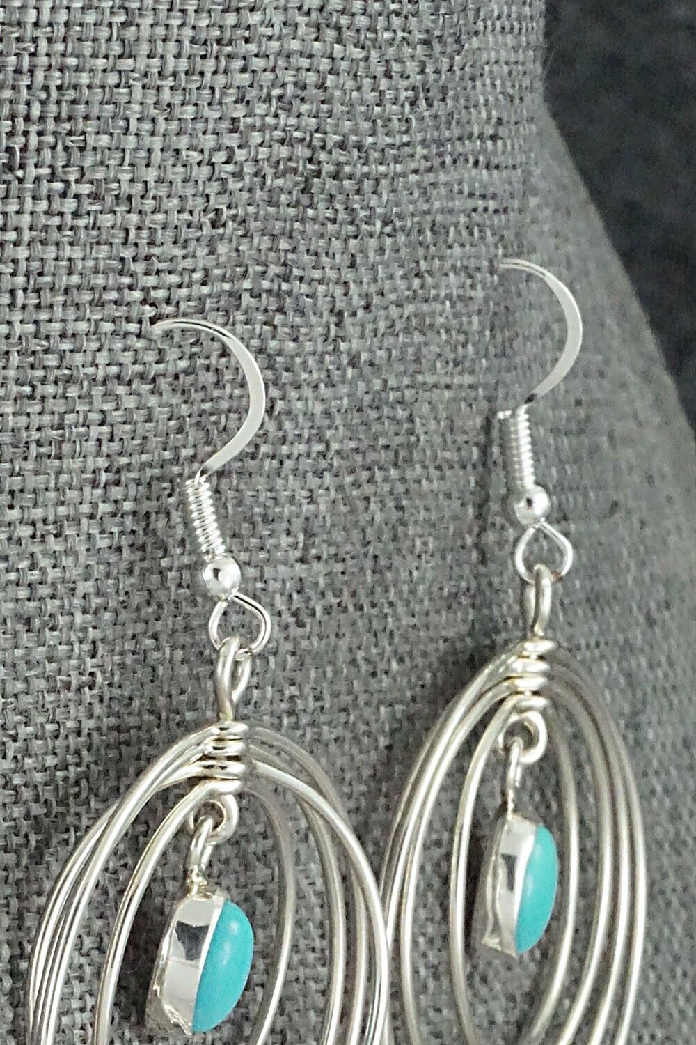 Turquoise and Sterling Silver Earrings - Edith Kee