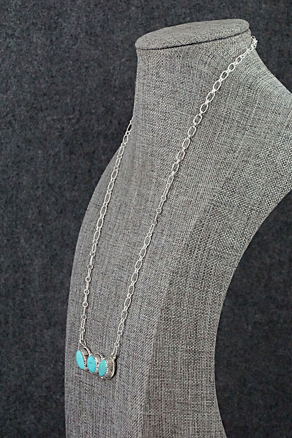 Turquoise & Sterling Silver Necklace - Ernest Hawthorne