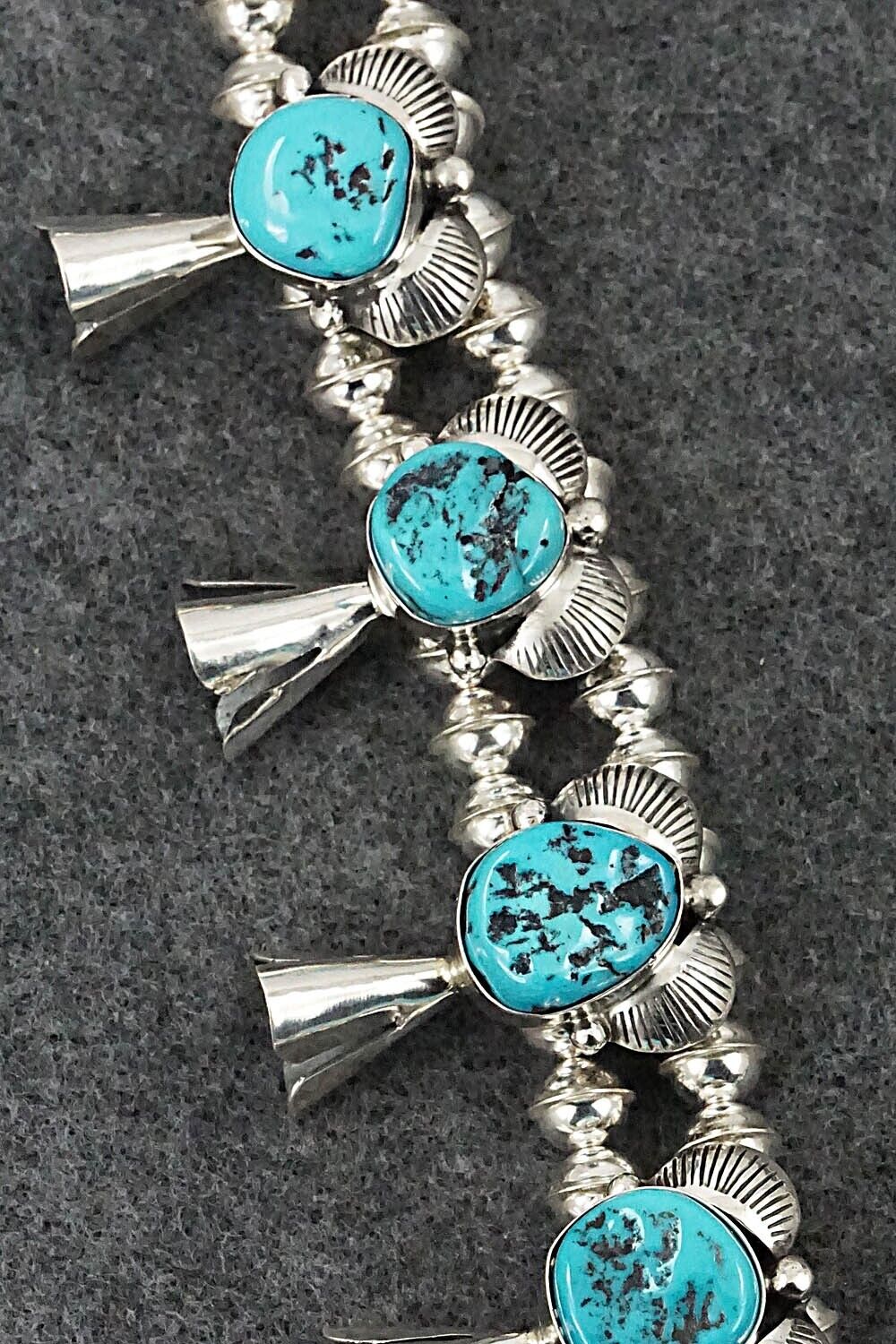Turquoise & Sterling Silver Squash Blossom Set - Vernon Johnson