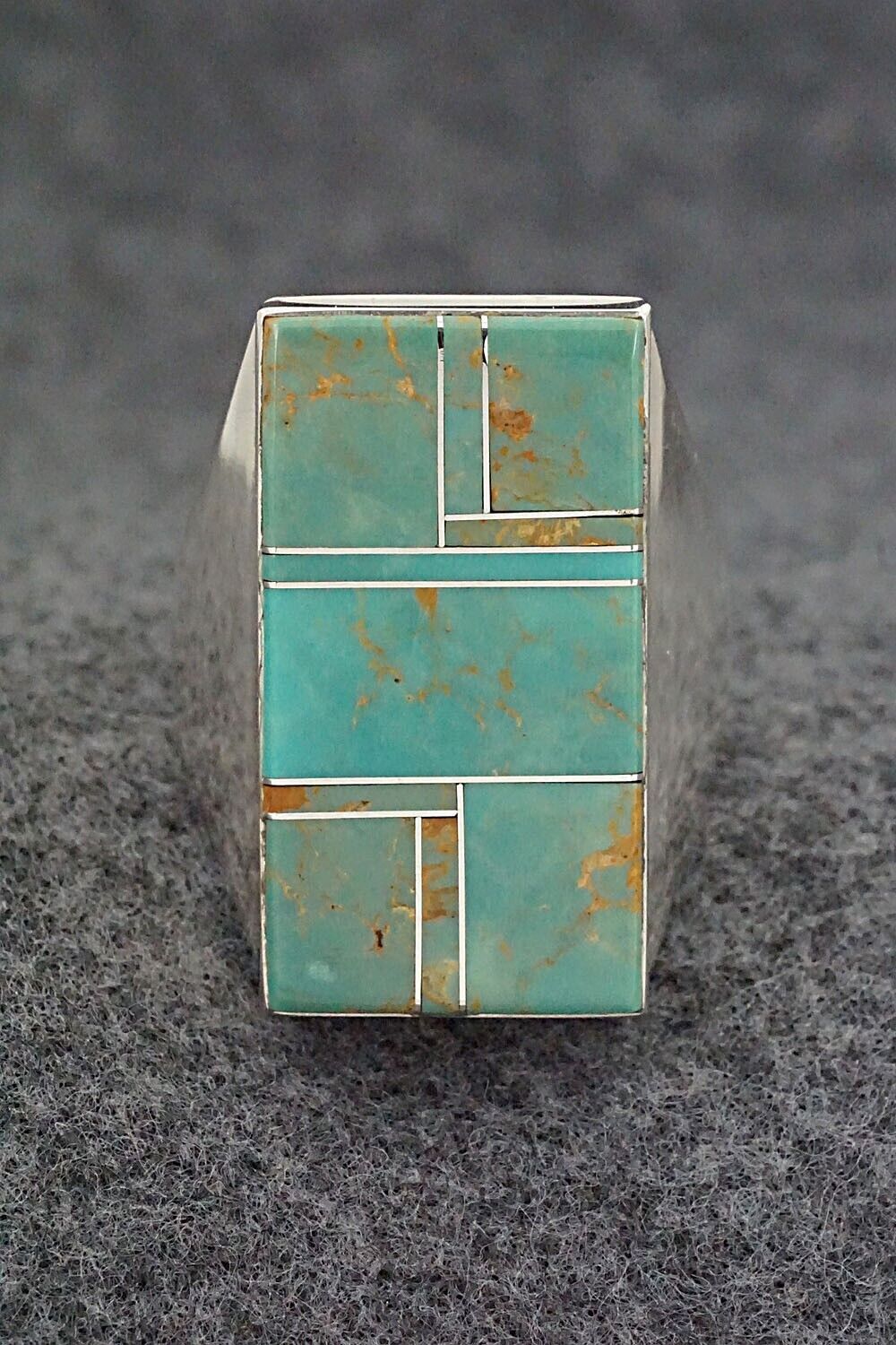 Turquoise & Sterling Silver Ring - Wilbert Gray - Size 14