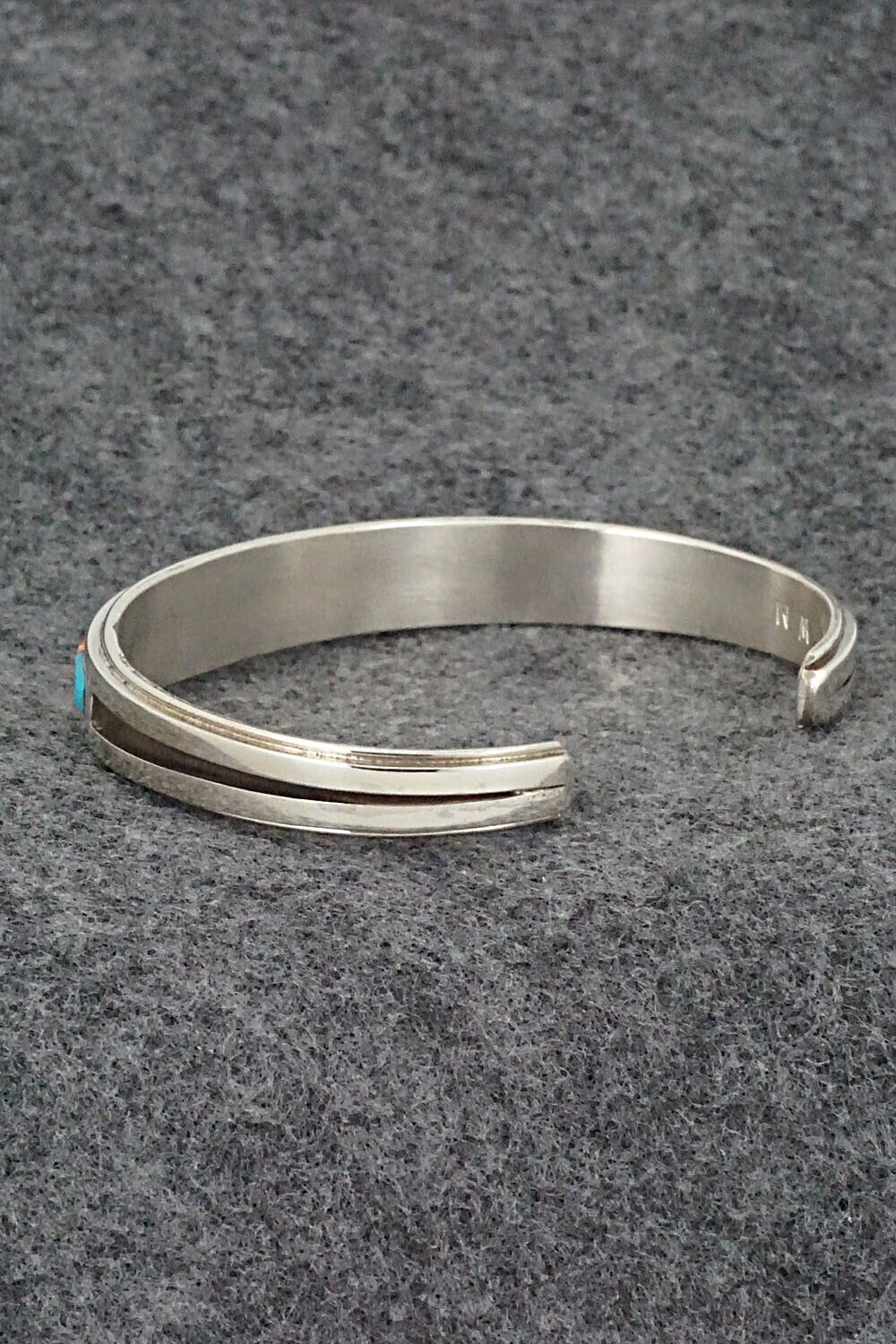 Turquoise, Coral, Spiny Oyster & Sterling Silver Bracelet - Wilbert Muskett