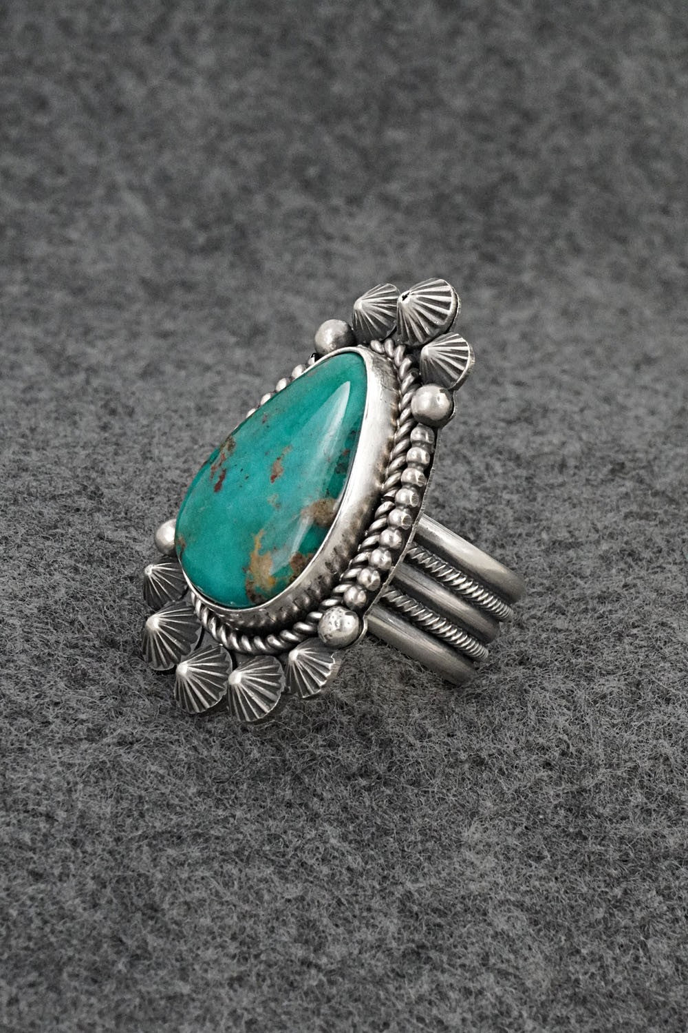 Turquoise & Sterling Silver Ring - Michael Calladitto - Size 8.5