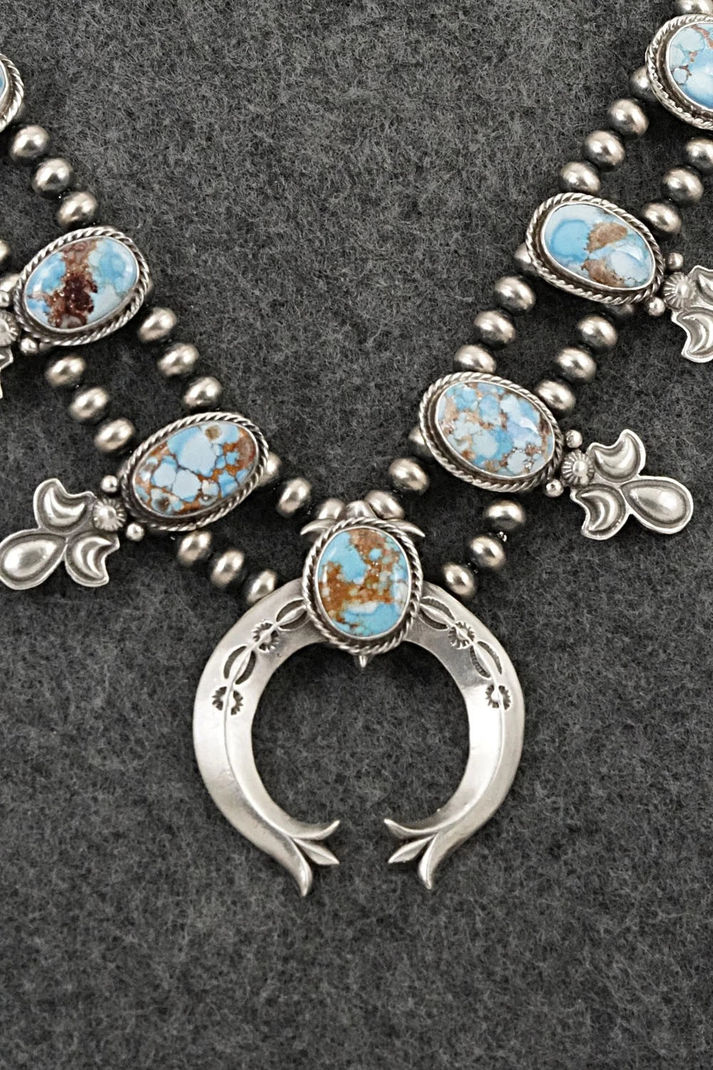 Turquoise & Sterling Silver Squash Blossom Set - Adrienne Gordon