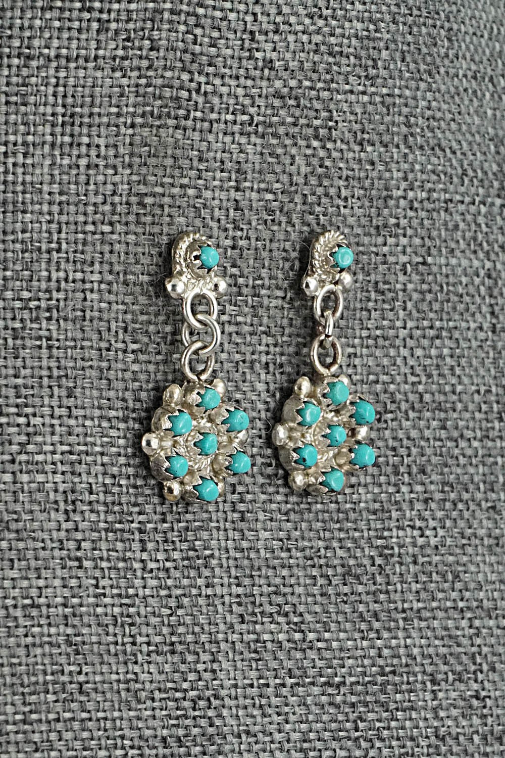 Turquoise & Sterling Silver Earrings - Michael Gchachu