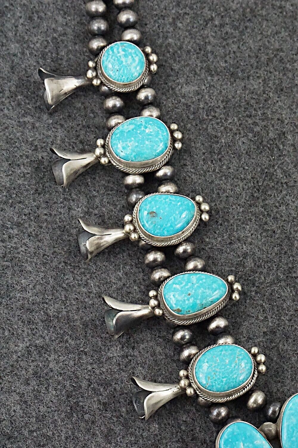 Turquoise & Sterling Silver Squash Blossom Set - Kathleen Chavez