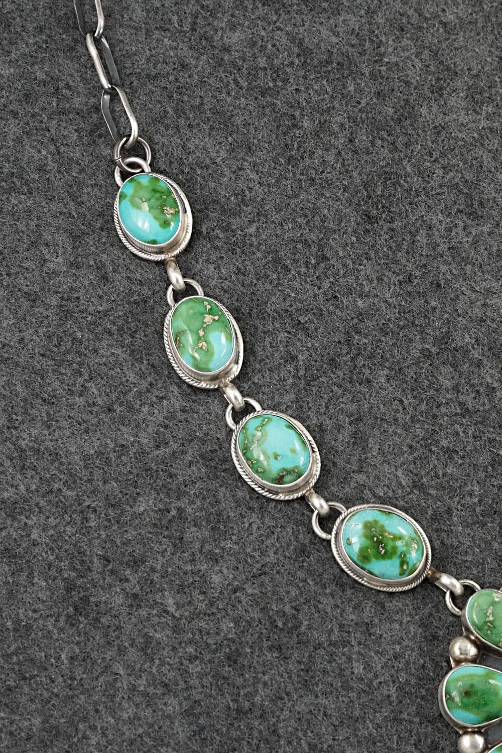 Turquoise & Sterling Silver Necklace and Earrings Set - Kathleen Livingston