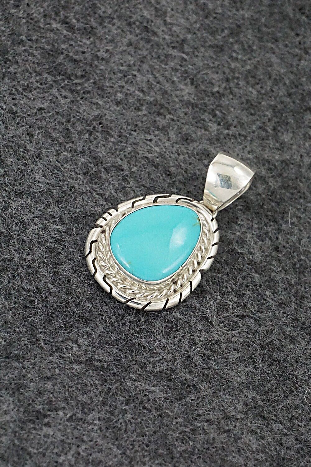 Turquoise & Sterling Silver Pendant - Johnny Frank