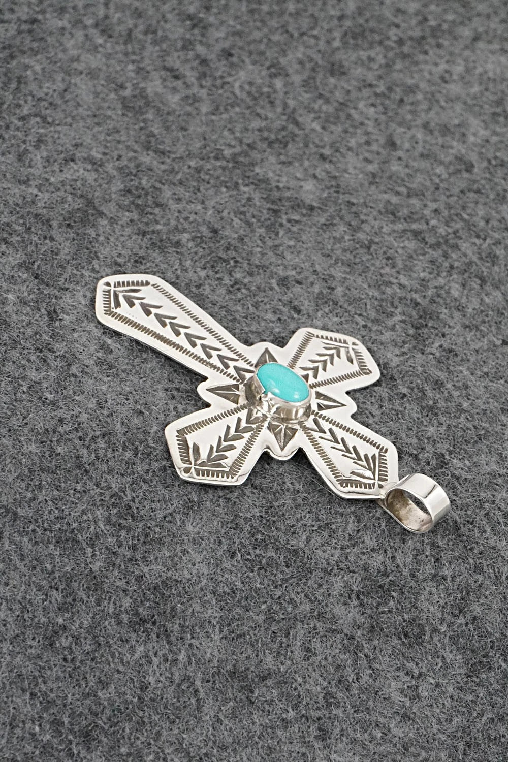 Turquoise & Sterling Silver Pendant - Arnold Blackgoat