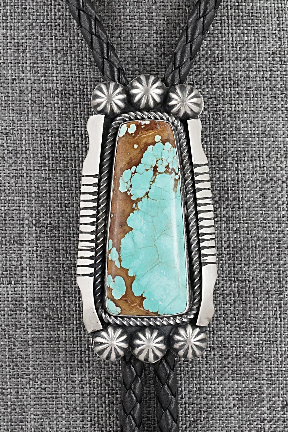 Turquoise & Sterling Silver Bolo Tie - Bobby Johnson