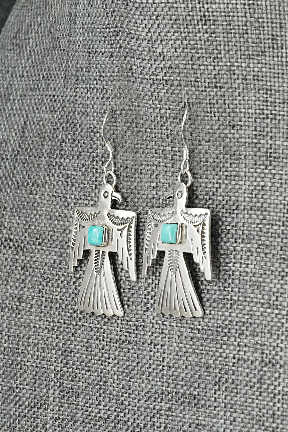 Turquoise & Sterling Silver Earrings - Jeremy Delgarito