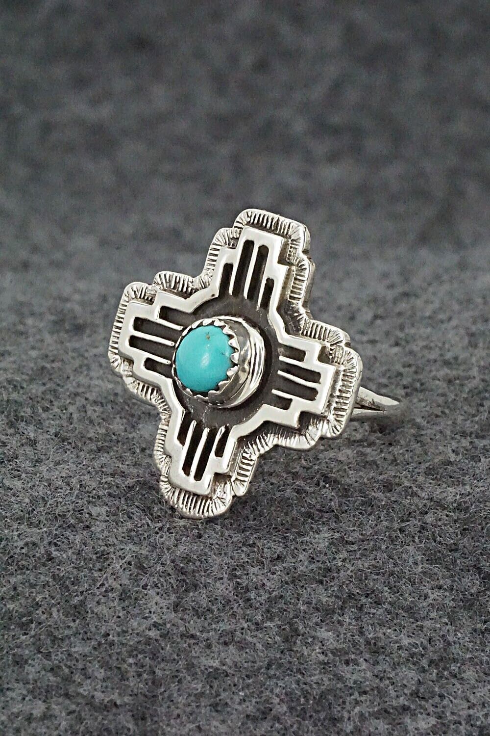 Turquoise and Sterling Silver Ring - Letricia Largo - Size 8.75