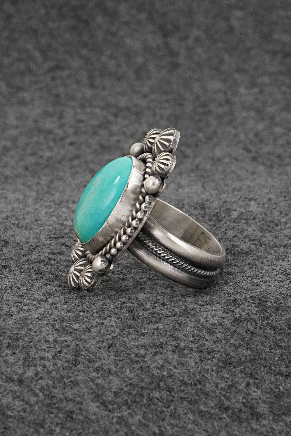 Turquoise & Sterling Silver Ring - Michael Calladitto - Size 8