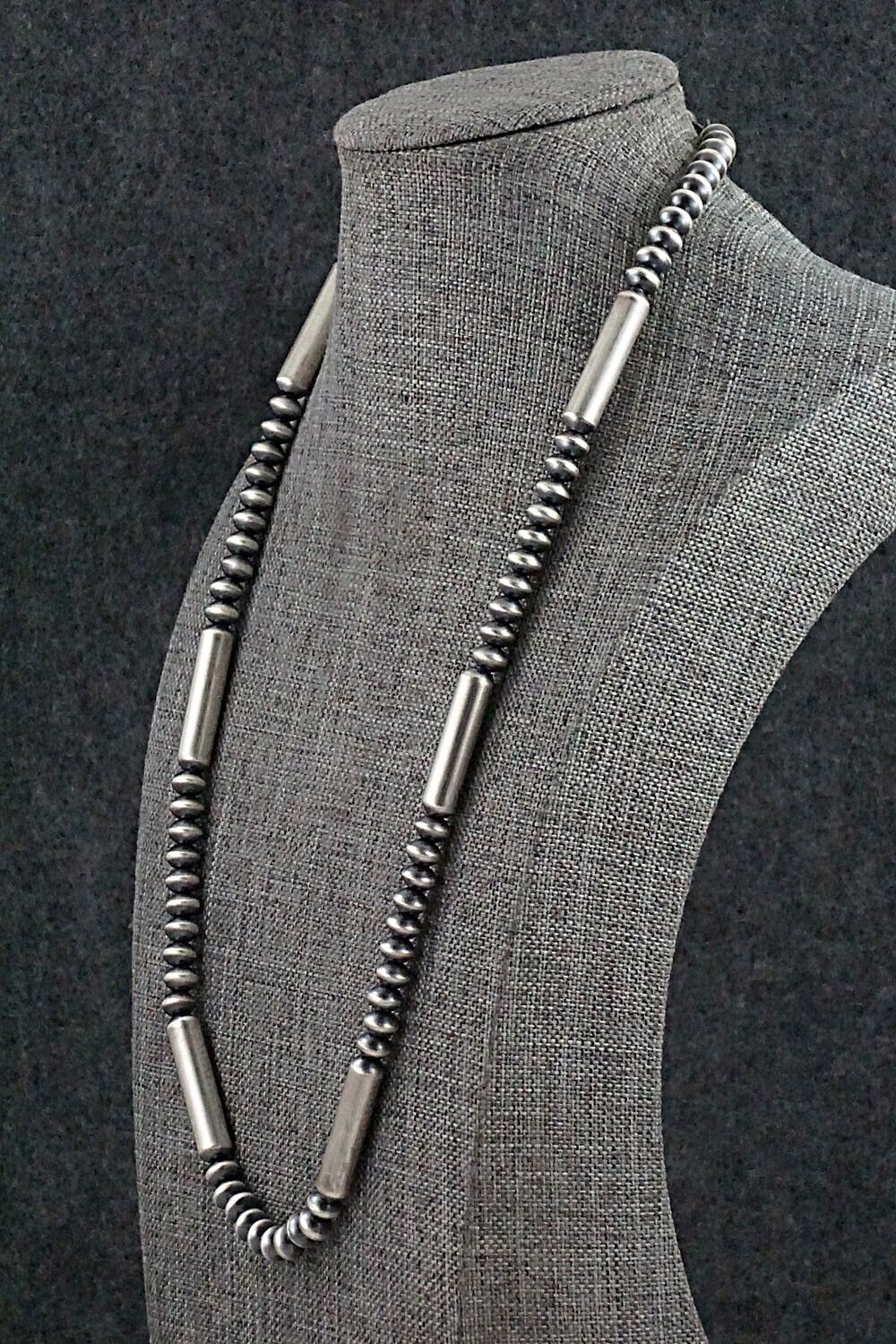 Sterling Silver Navajo Pearl Necklace 20" - Tonisha Haley