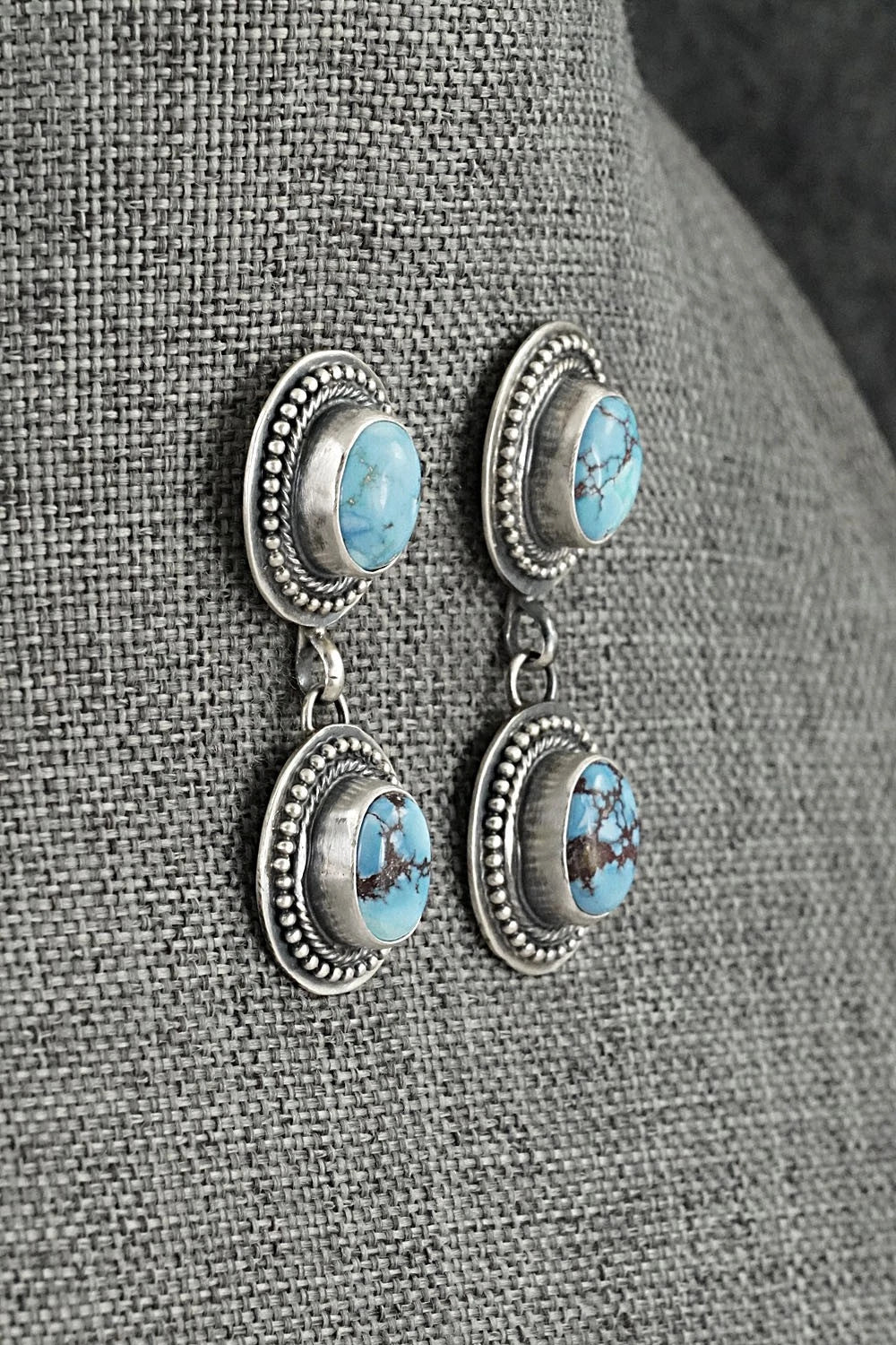 Turquoise & Sterling Silver Necklace and Earrings Set - Kathleen Livingston