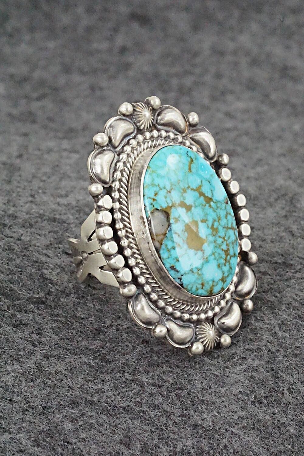 Turquoise & Sterling Silver Ring - Tom Lewis - Size 9.75