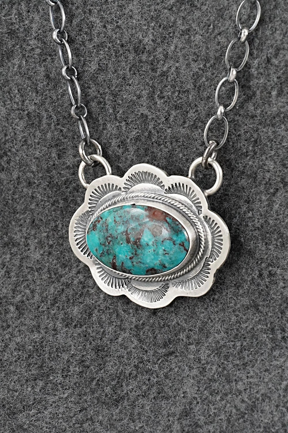 Turquoise & Sterling Silver Necklace - Bobby Johnson