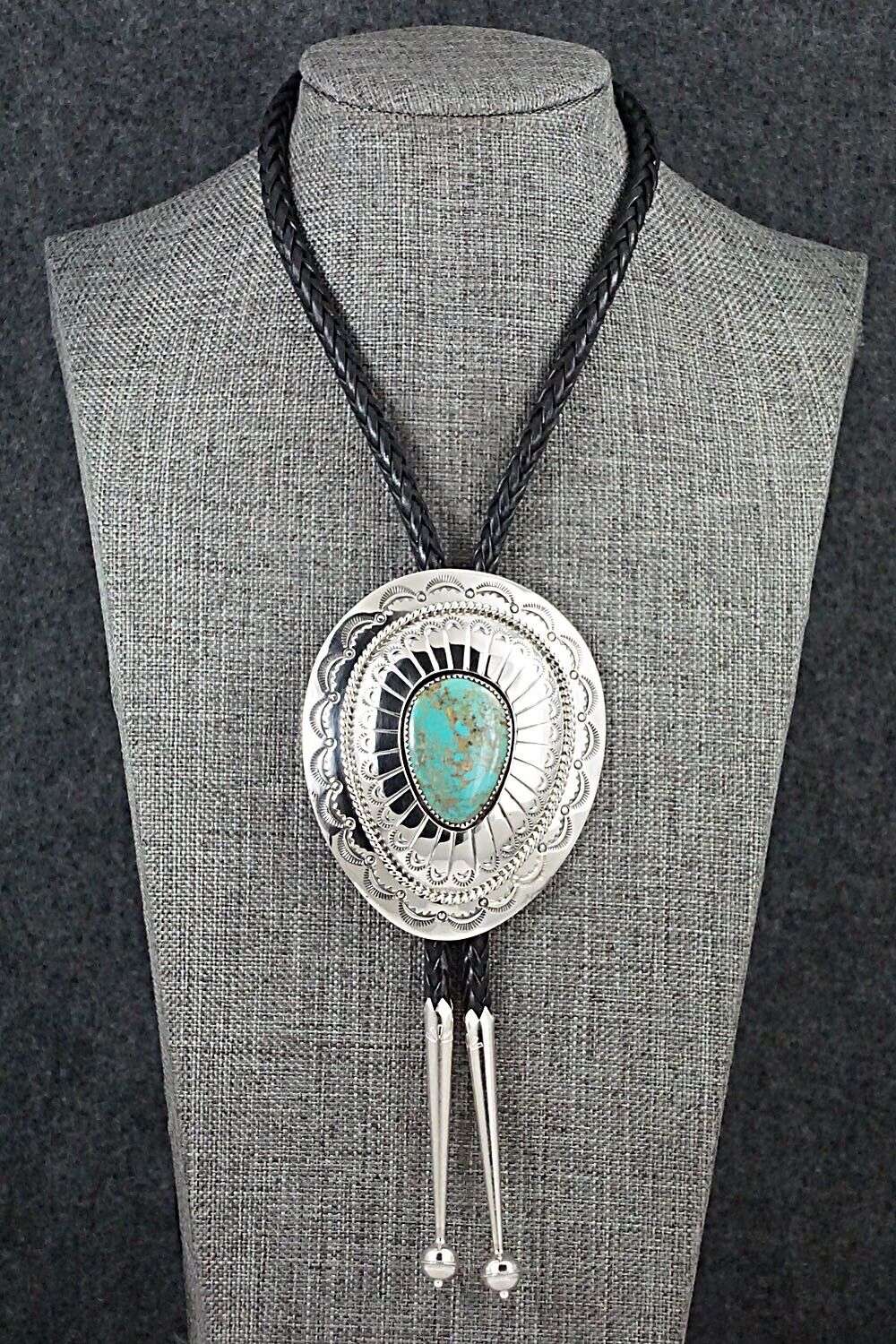 Turquoise & Sterling Silver Bolo Tie - Wilbert Muskett Sr.