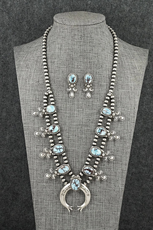 Turquoise & Sterling Silver Squash Blossom Set - Adrienne Gordon