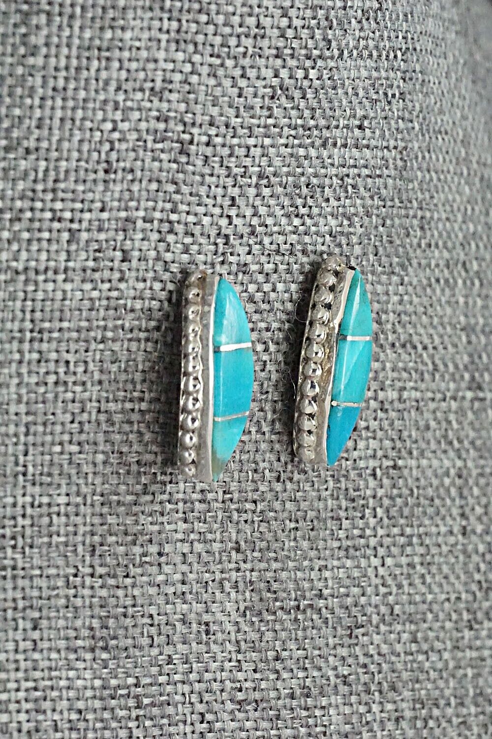 Turquoise & Sterling Silver Necklace and Earrings Set - Leola Nastacio
