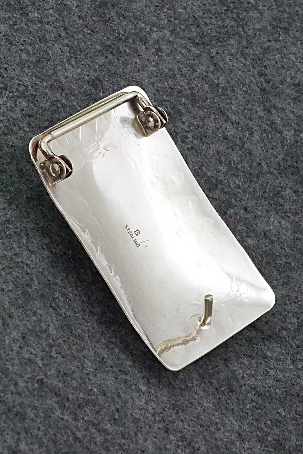 Coral & Sterling Silver Belt Buckle - David Segar