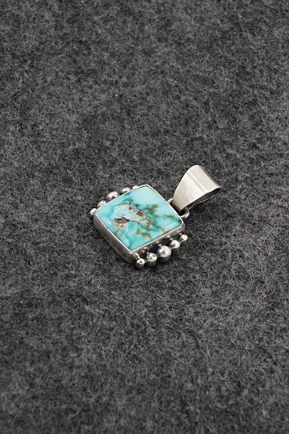 Turquoise & Sterling Silver Pendant - Eugene Gruber