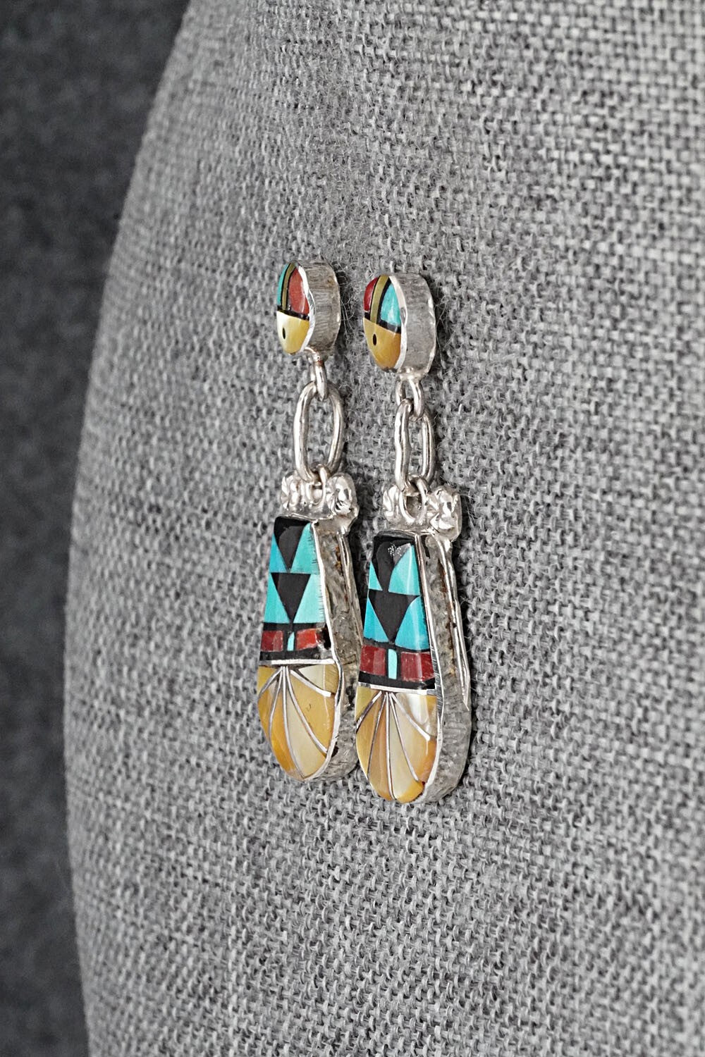 Multi Stone Inlay & Sterling Silver Earrings - Ola Eriacho