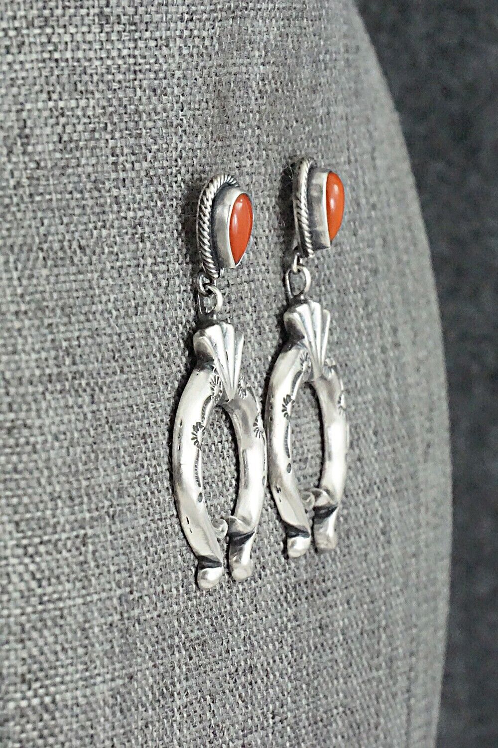 Coral & Sterling Silver Earrings - Verley Betone