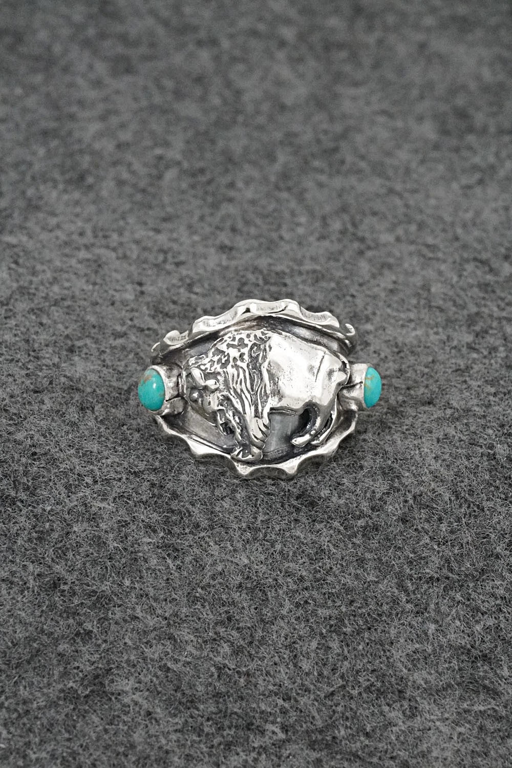 Turquoise & Sterling Silver Ring - Genevieve Francisco - Size 11.25