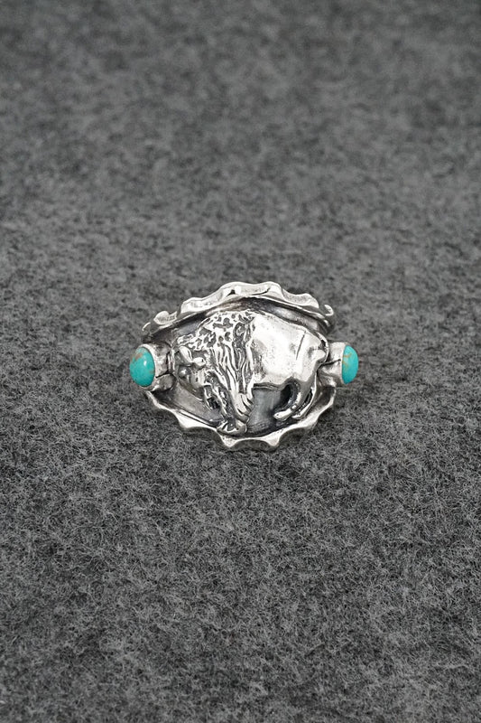 Turquoise & Sterling Silver Ring - Genevieve Francisco - Size 11.25