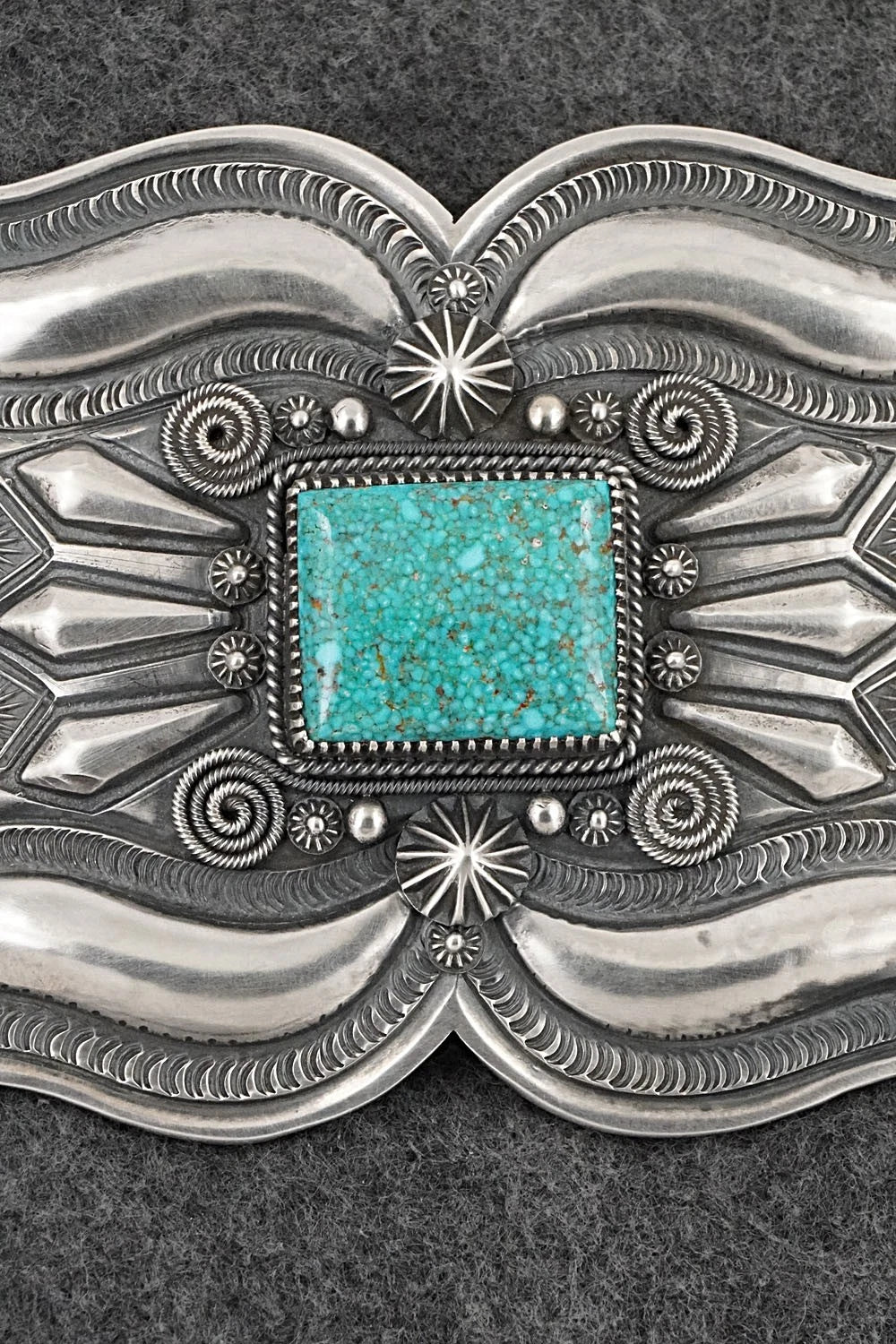 Turquoise & Sterling Silver Belt Buckle - Delbert Gordon