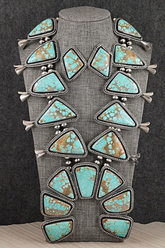 Turquoise & Sterling Silver Squash Blossom Set - Paul Livingston