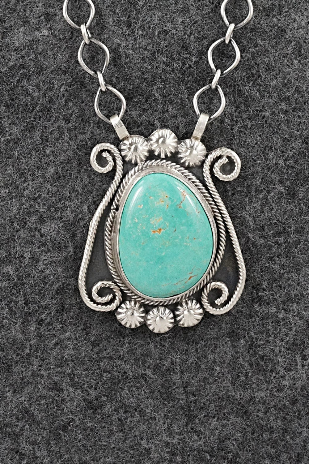 Turquoise & Sterling Silver Necklace - Cordell Platero