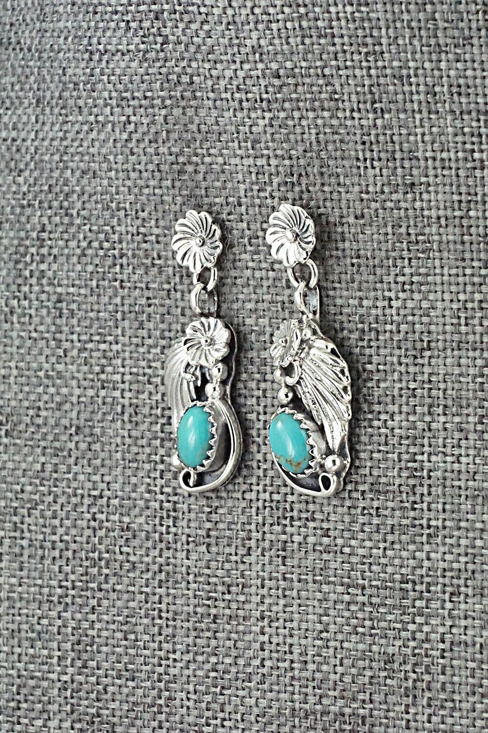 Turquoise & Sterling Silver Earrings - Verley Betone