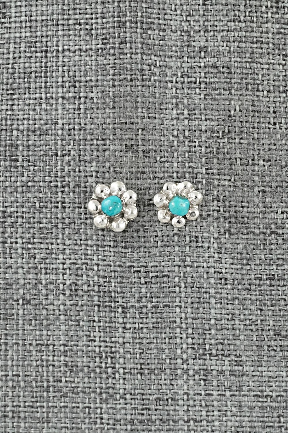 Turquoise and Sterling Silver Earrings - Ronald Yatsattie