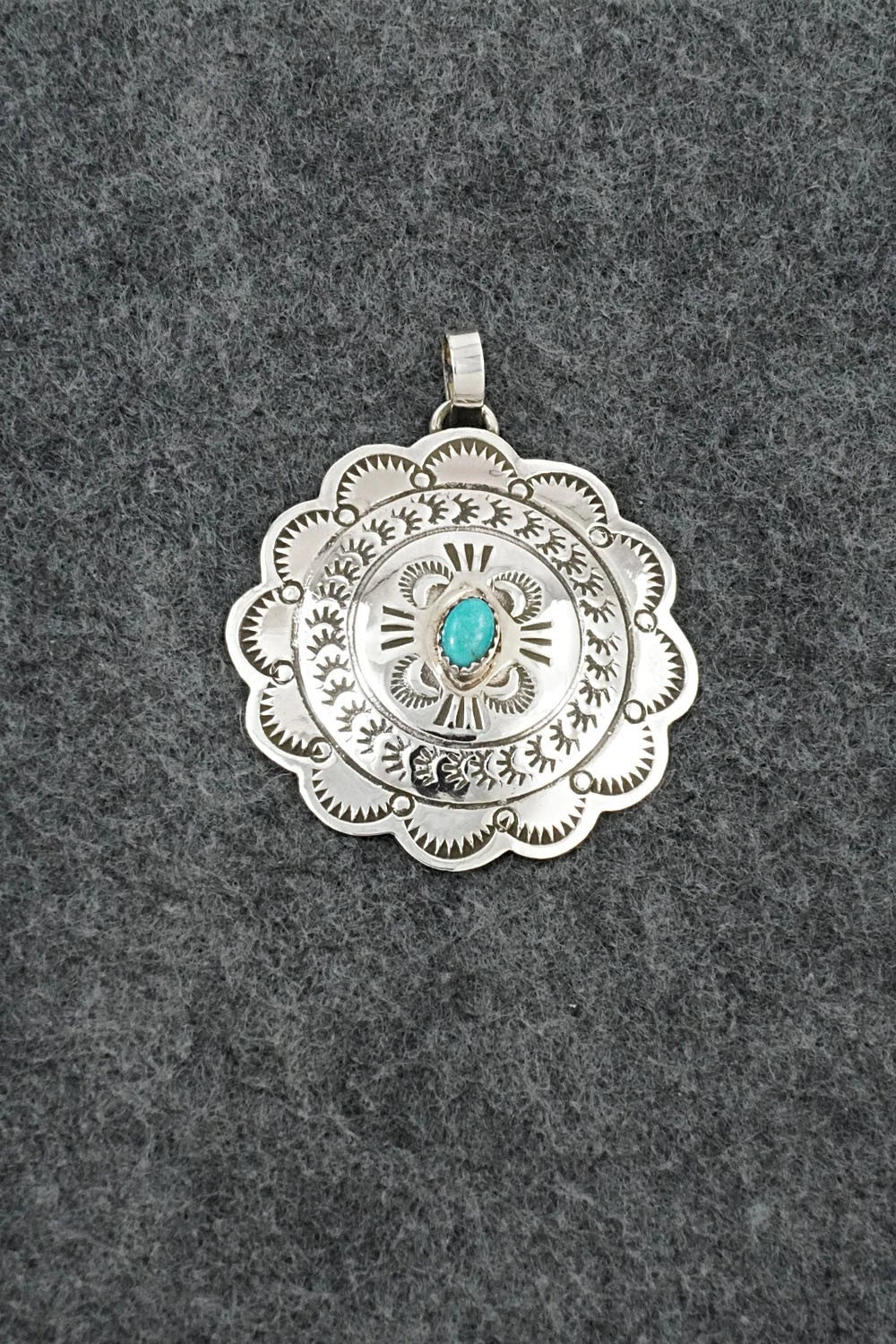 Turquoise & Sterling Silver Pendant - Bertha Begay