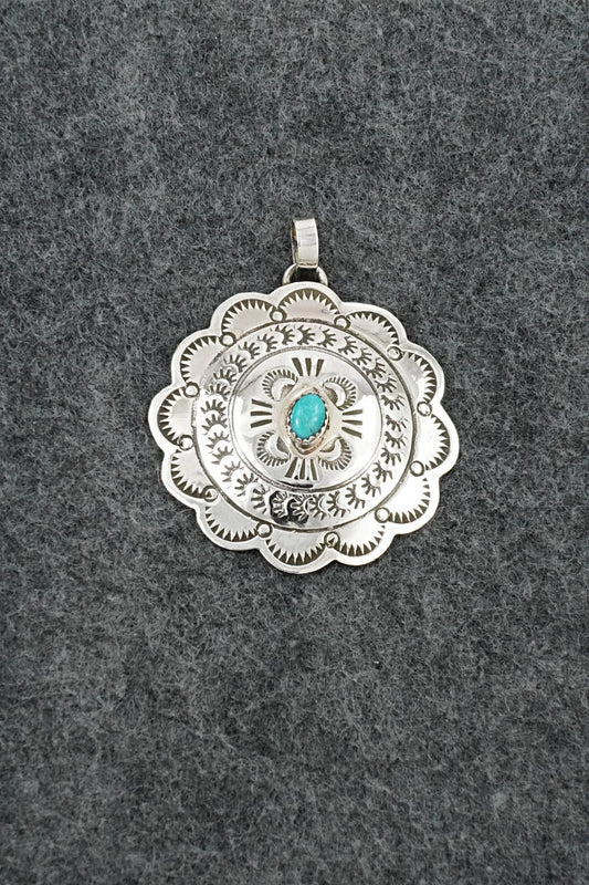 Turquoise & Sterling Silver Pendant - Bertha Begay