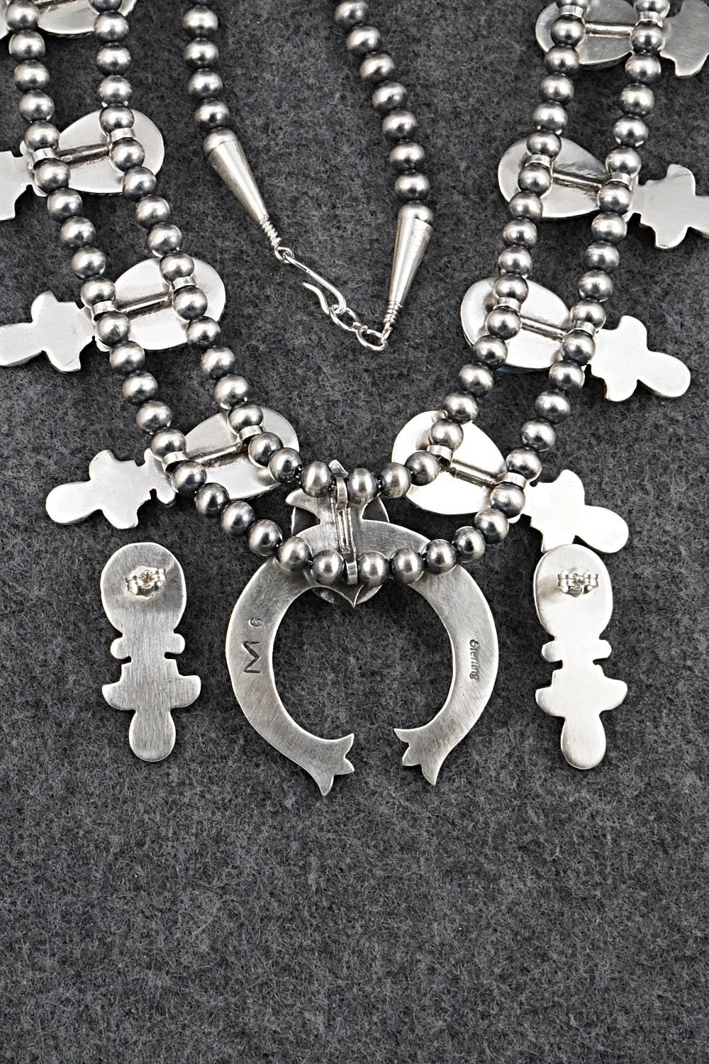 Turquoise & Sterling Silver Squash Blossom Set - Matthew Gordon