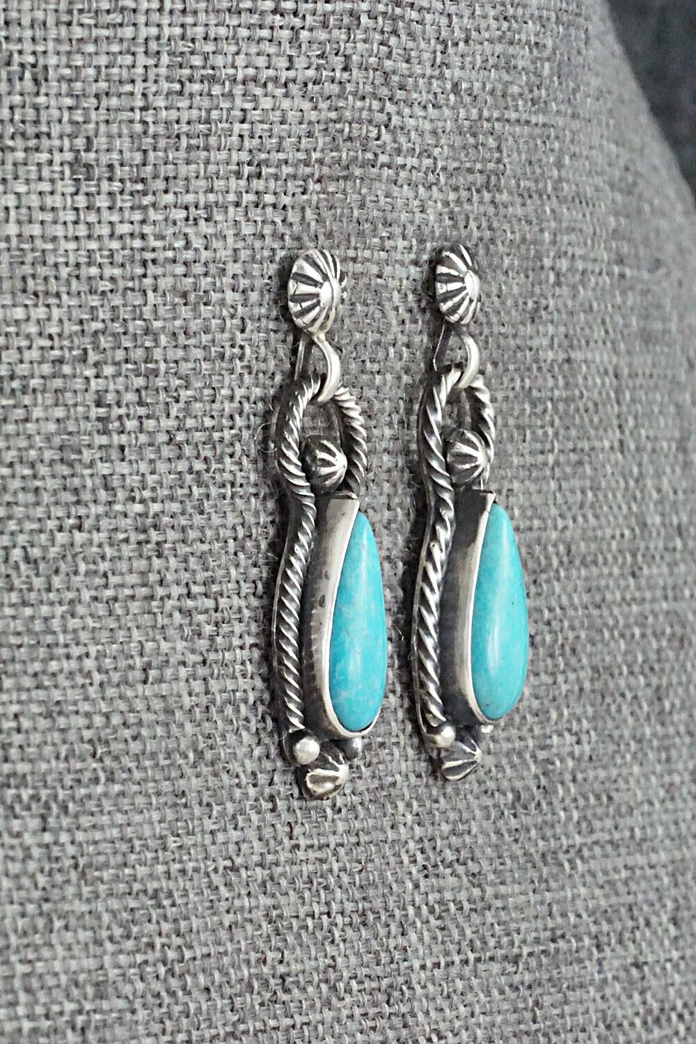 Turquoise & Sterling Silver Earrings - Verley Betone