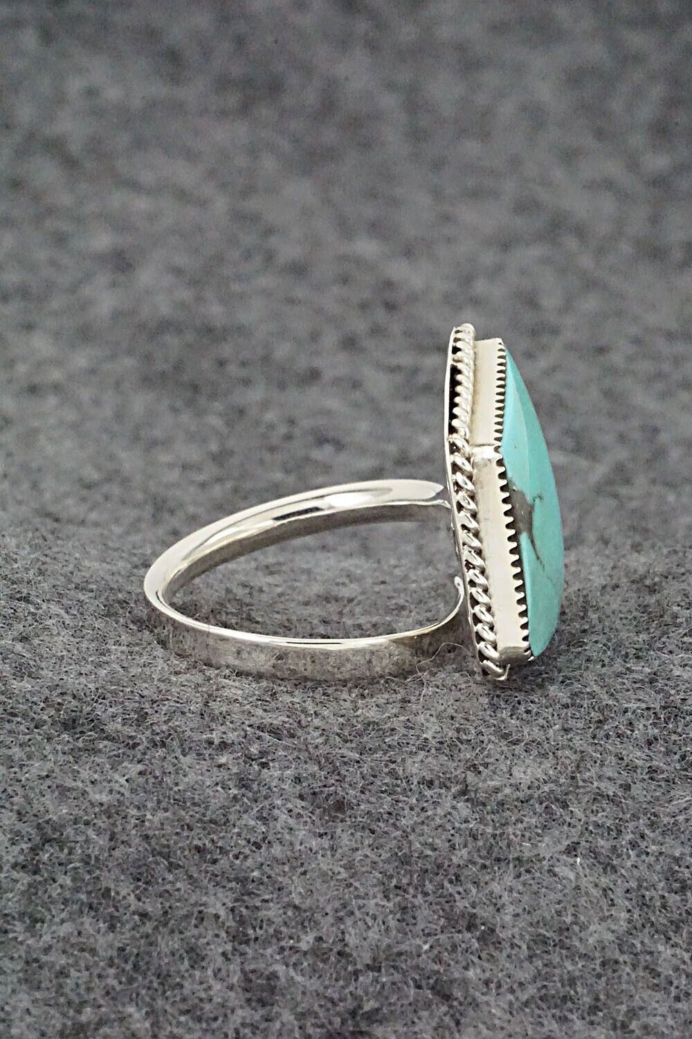 Turquoise & Sterling Silver Ring - Sheena Jack - Size 7 (Adj.)