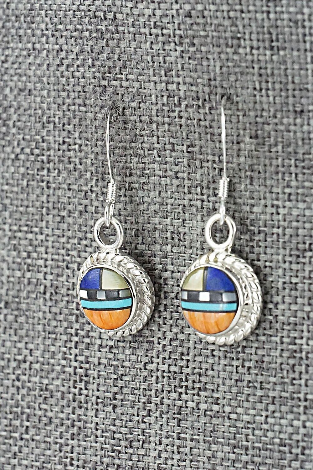 Multi-Stone & Sterling Silver Earrings - Delbert Kallestewa Jr.