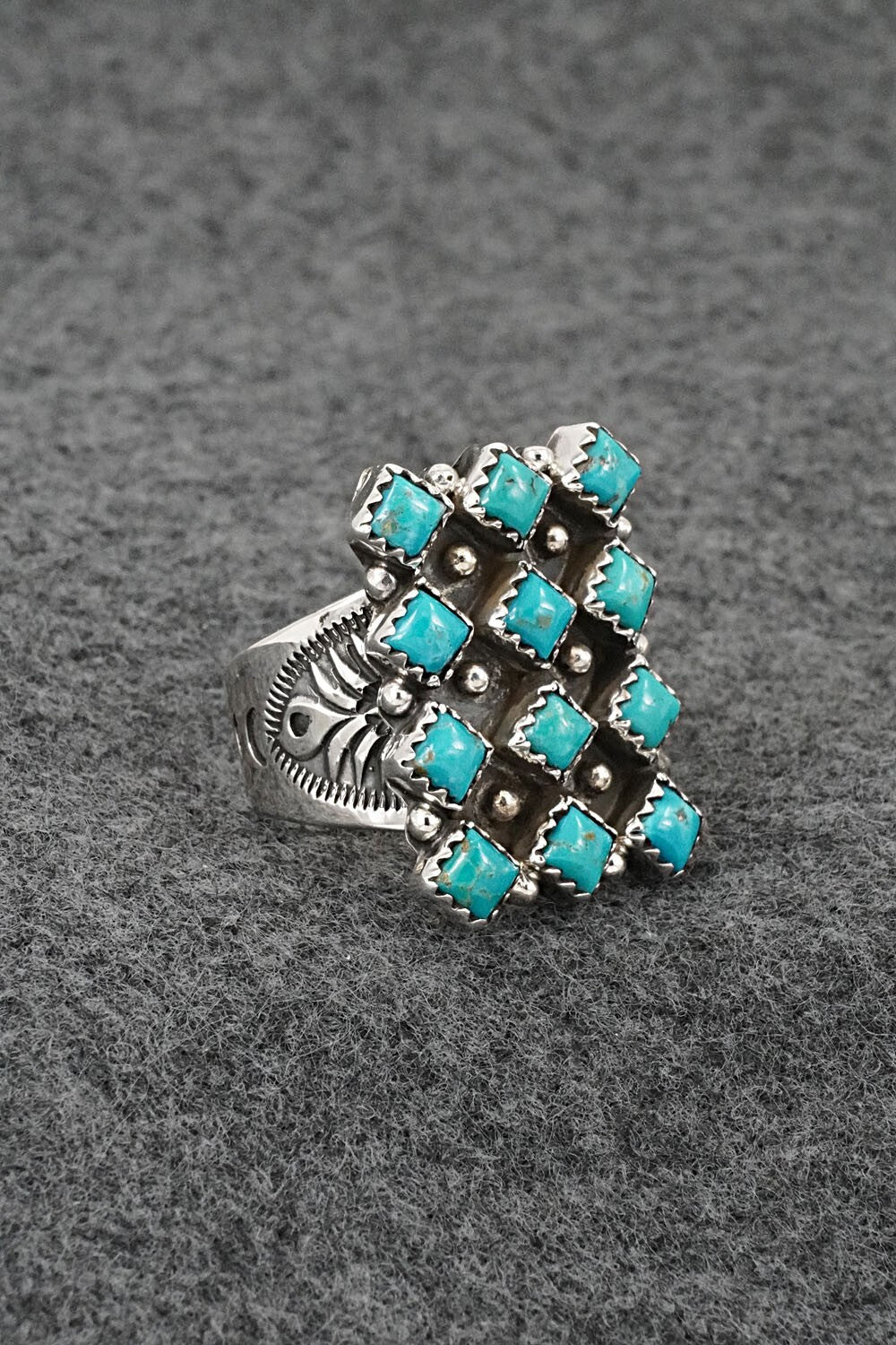 Turquoise & Sterling Silver Ring - Verley Betone - Size 8.5