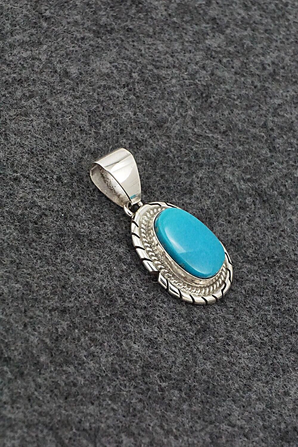 Turquoise & Sterling Silver Pendant - Peggy Skeets