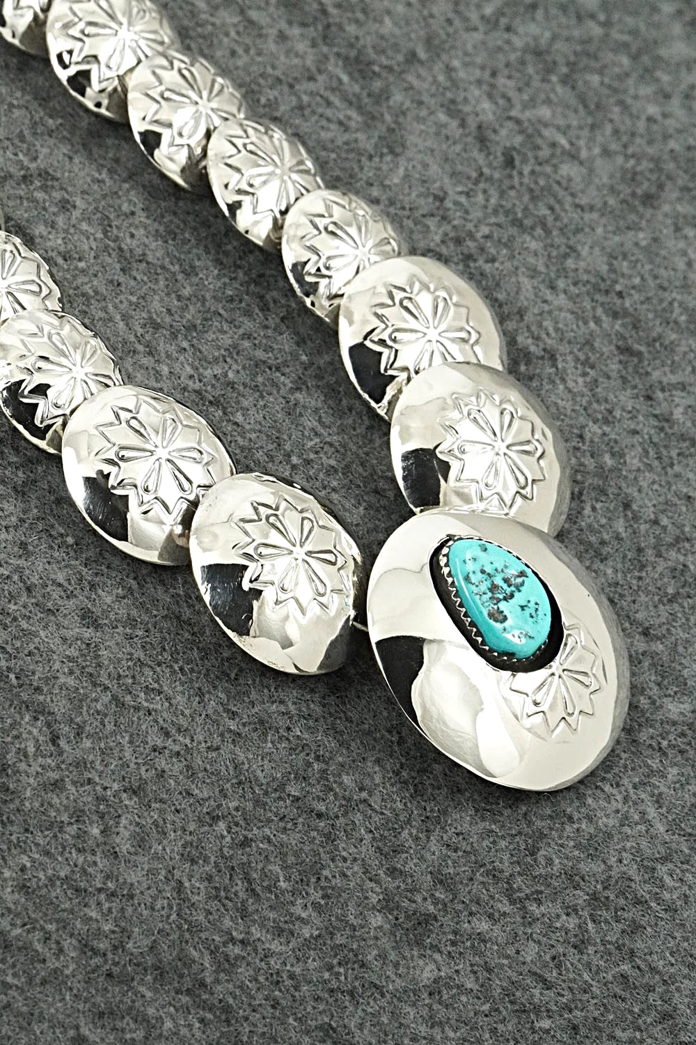 Turquoise Sterling Silver Necklace and Earrings Set - Tim Thompson