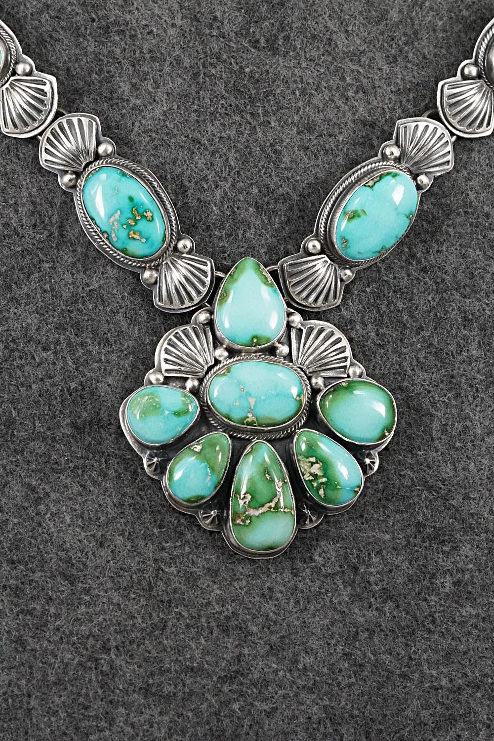 Turquoise & Sterling Silver Necklace and Earrings Set - Randy Boyd