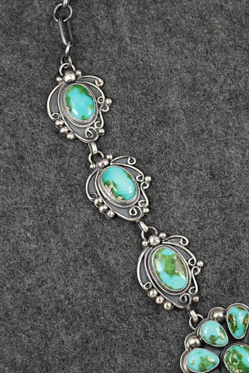 Turquoise & Sterling Silver Necklace and Earrings Set - Kathleen Livingston