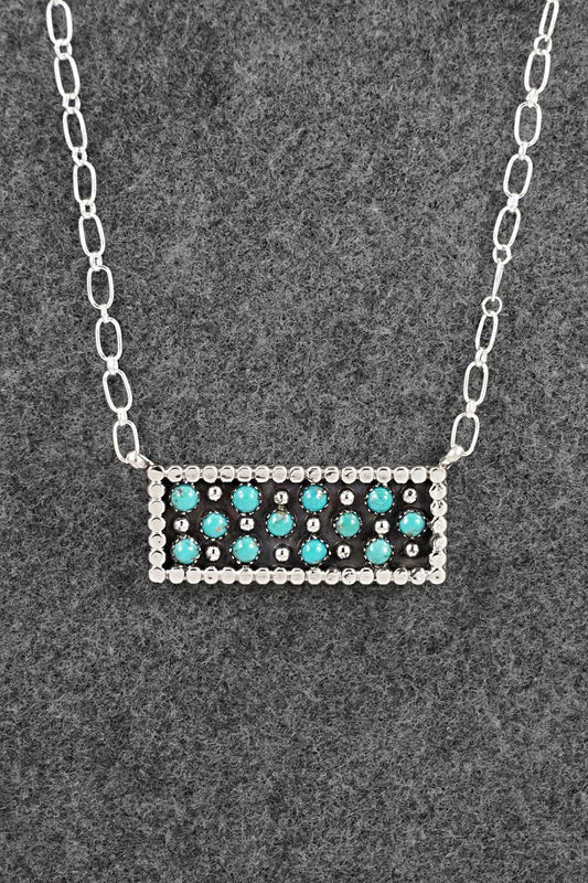 Turquoise & Sterling Silver Necklace - Kenny Lonjose